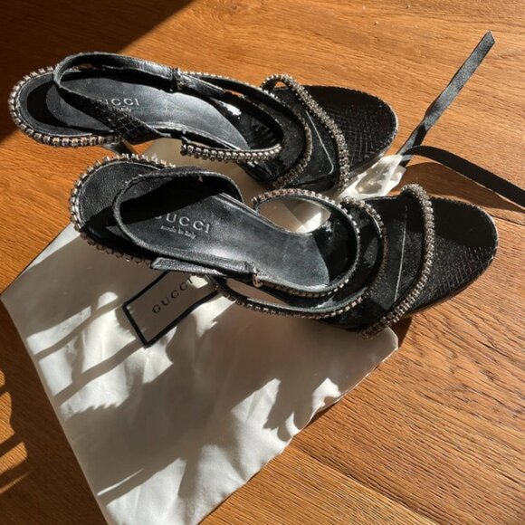 Gucci Glitter Sandals High Heels - Picture 4 of 7